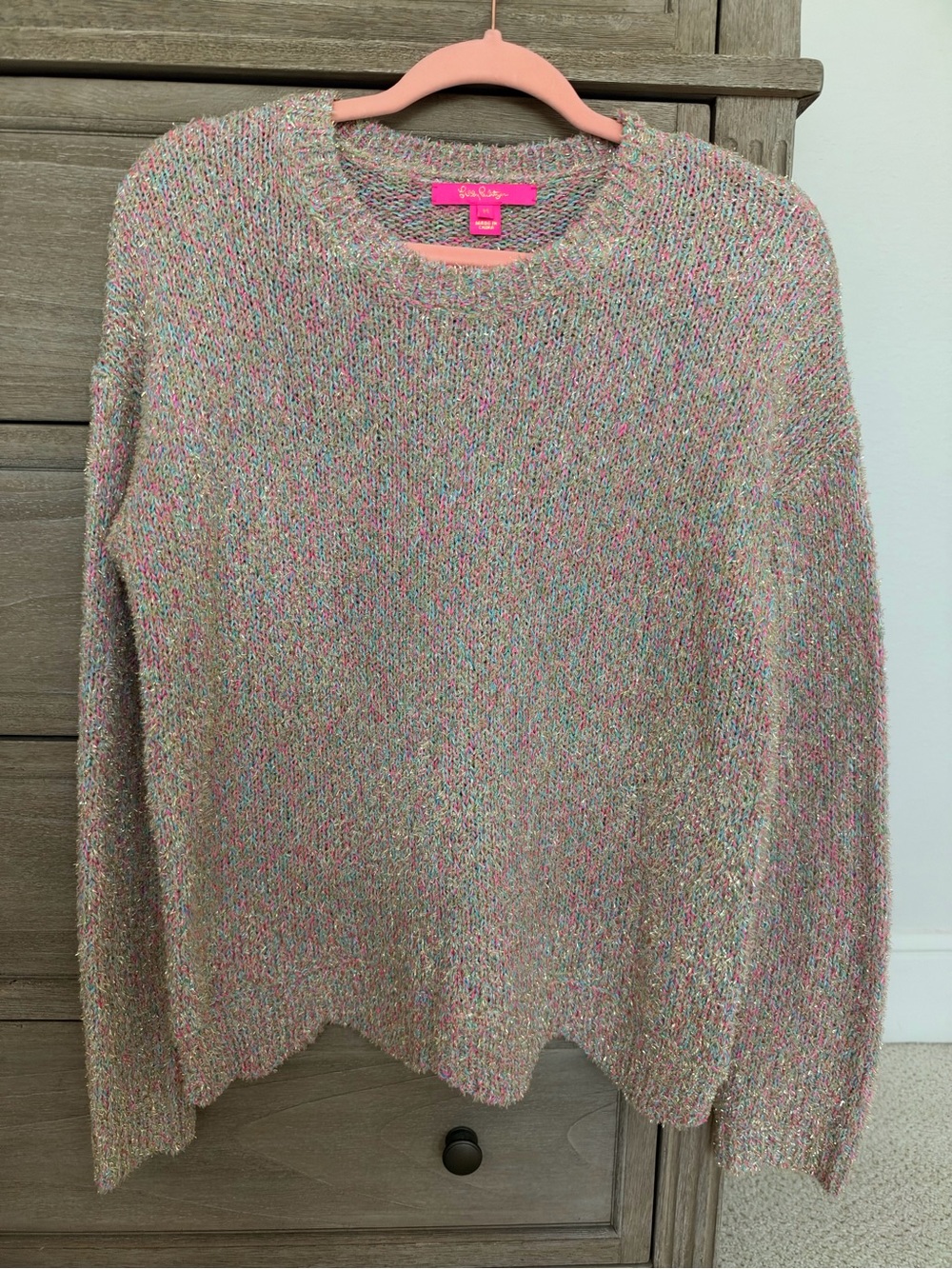 Lilly Pulitzer Gliana Multicolor Metallic Crewneck Sweater M - Picture 2 of 4